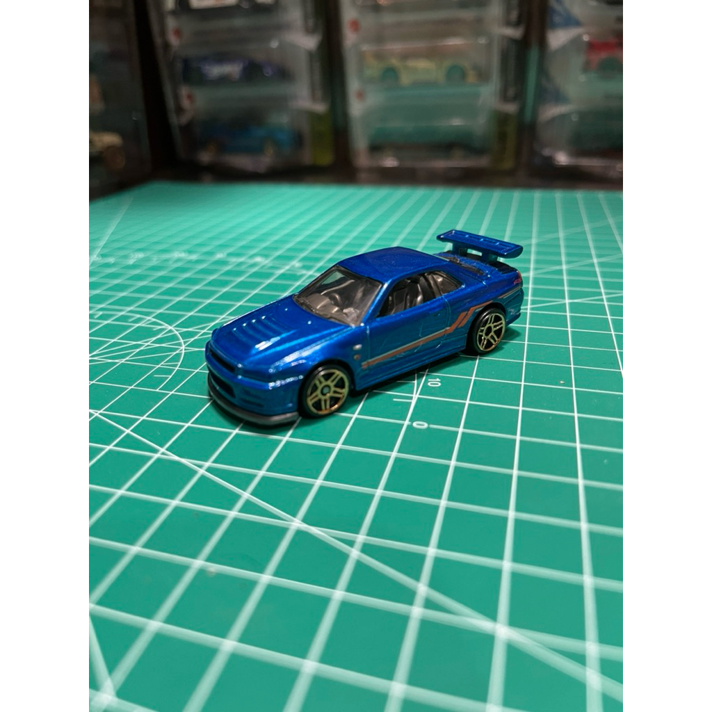 hot wheels nissan skyline r34 biru loose
