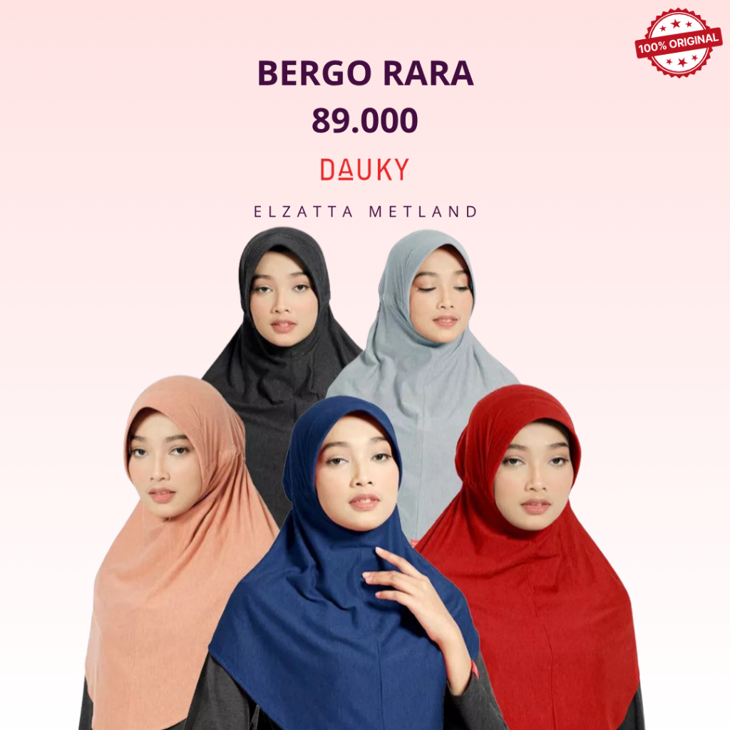 Bergo Rara Dauky Hijab bergo dewasa kerudung langsungan serut belakang hijab instan