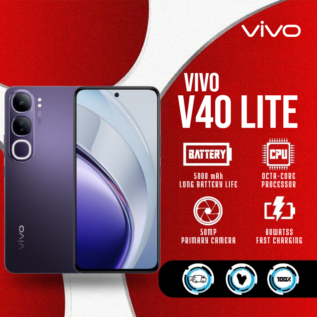vivo V40 Lite 5G 8GB 256GB HP Murah Kamera 50MP AMOLED 120Hz Fast Charge 80W Snapdragon
