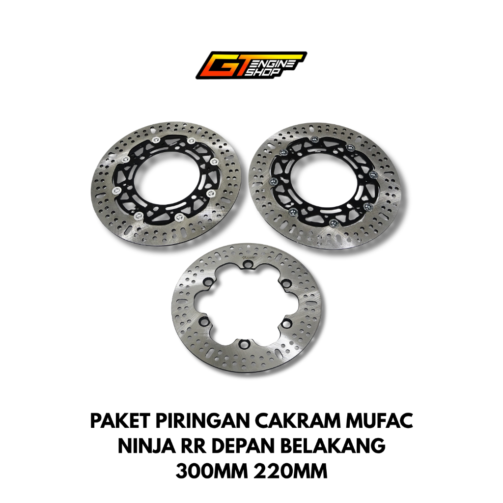 PAKET PIRINGAN CAKRAM MUFAC NINJA RR DEPAN BELAKANG 300MM 220MM