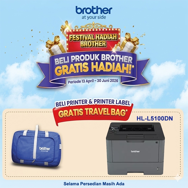 Brother HL-L5100DN Printer Laser Monokrom - Cetak Cepat 40 ppm, Kapasitas Input 250 Lembar, Dukungan Jaringan Ethernet dan USB 2.0