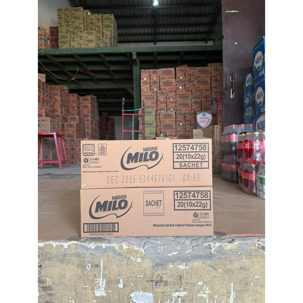 MILO 1 DUS/KARTON MINUMAN COKELAT MALT 200saset 22gr SUSU DANCOW 16 renteng susu putih saset MINUMAN