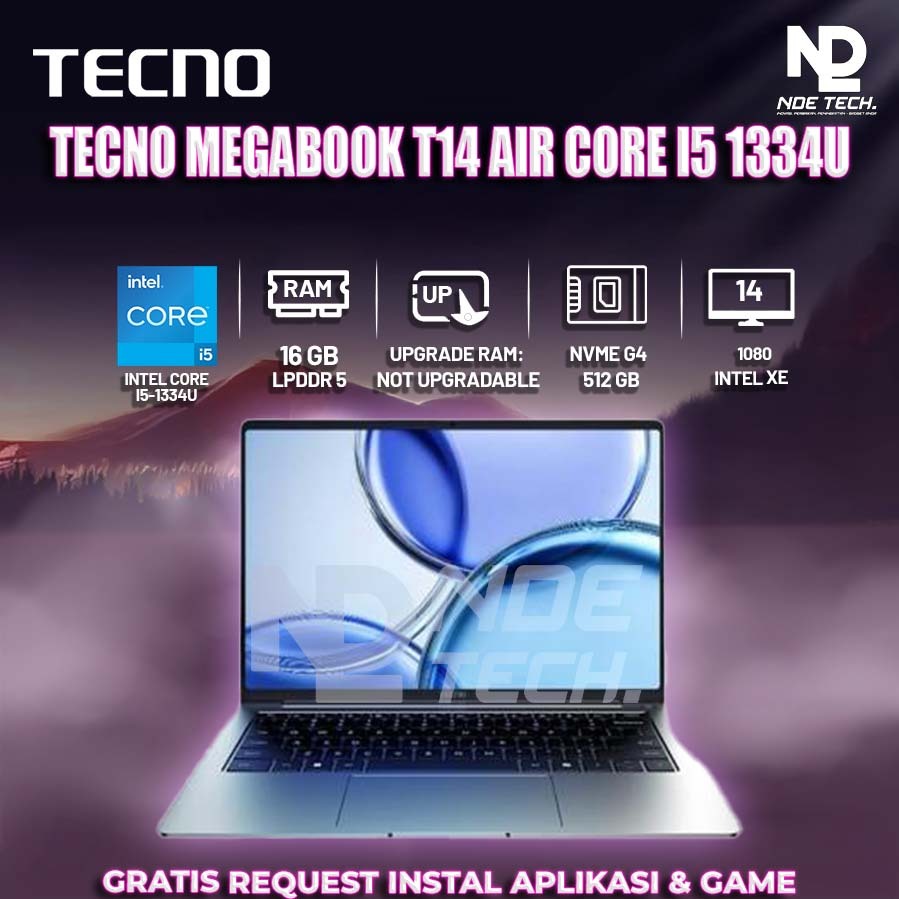 TECNO MEGABOOK T14 AIR CORE I5 1334U