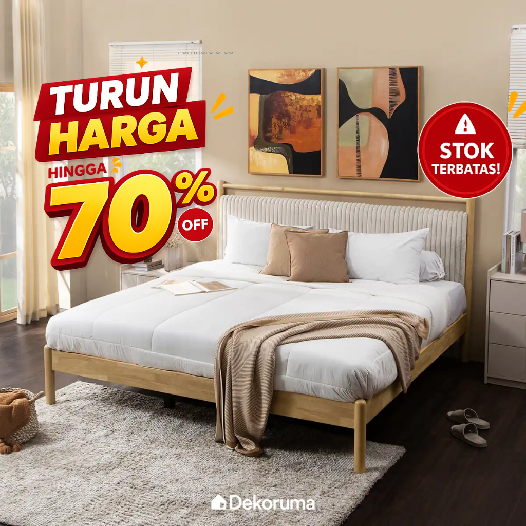 Dekoruma GIYA Headboard & Divan / Dipan dan Sandaran Ukuran 200x200cm (Untuk Kasur 200 cm x 200 cm) 