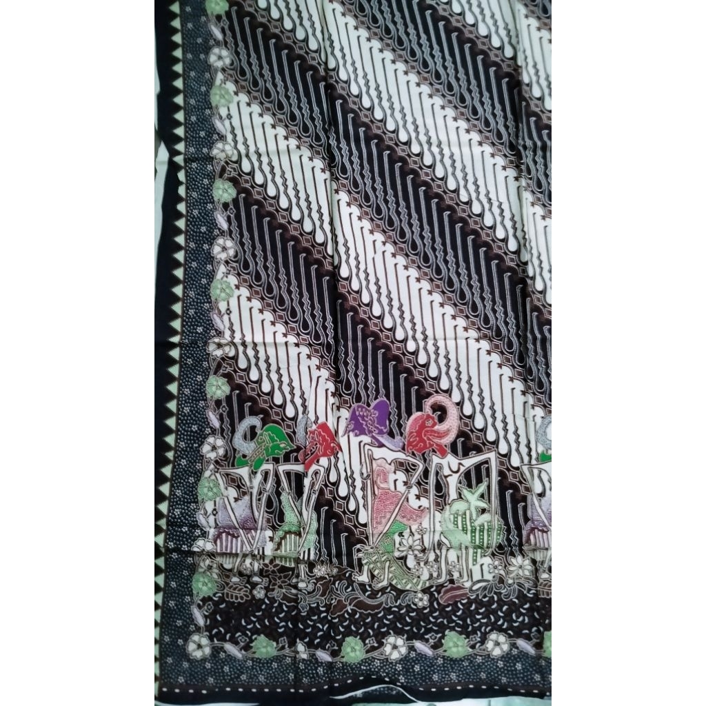 Katun dobby Ungu Merah Hijau Hitam Putih wayang parang coklat bunga Kain Batik Premium Print Surakar