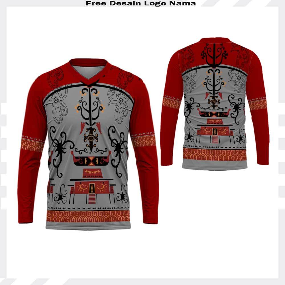Baju Dayak Kalimantan / Jersey Kalimantan / Jersey Perawat Motif Batang Garing Dayak Kalimantan