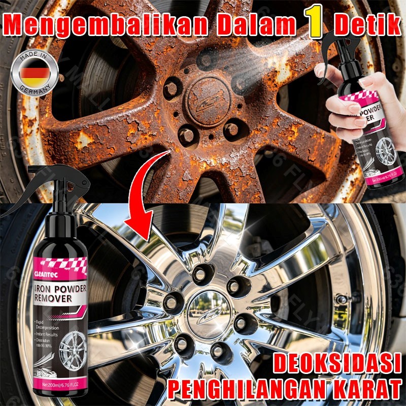 Penghilang karat mobil Cairan pembersih karat 200ML Menghilangkan karat tanpa merusak permukaan pemb