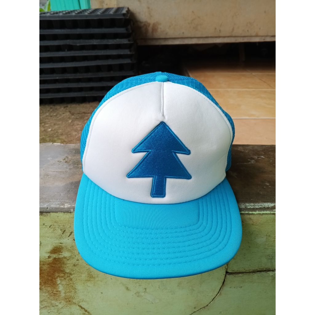 Topi Gravity Falls Dipper Pines Biru Putih Snapback Trucker Premium