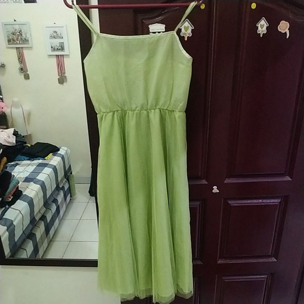 dress tutu hijau mint