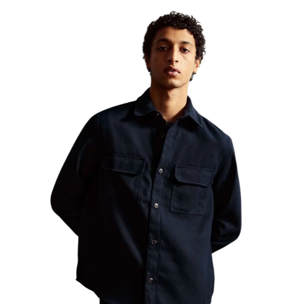 kemeja overshirt jean pascale wool blend