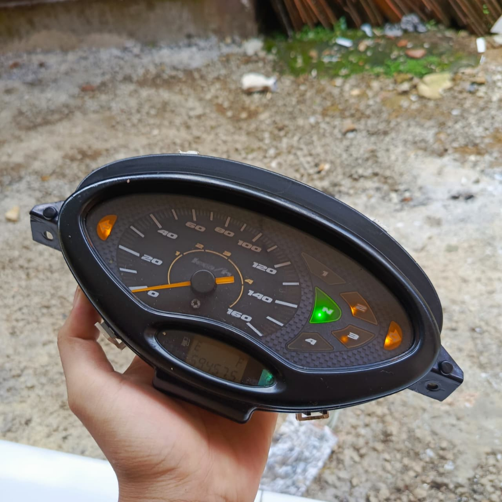 Speedometer Motor Honda Karisma D Original - Soket Putih, Odometer Mentok, Siap Pakai
