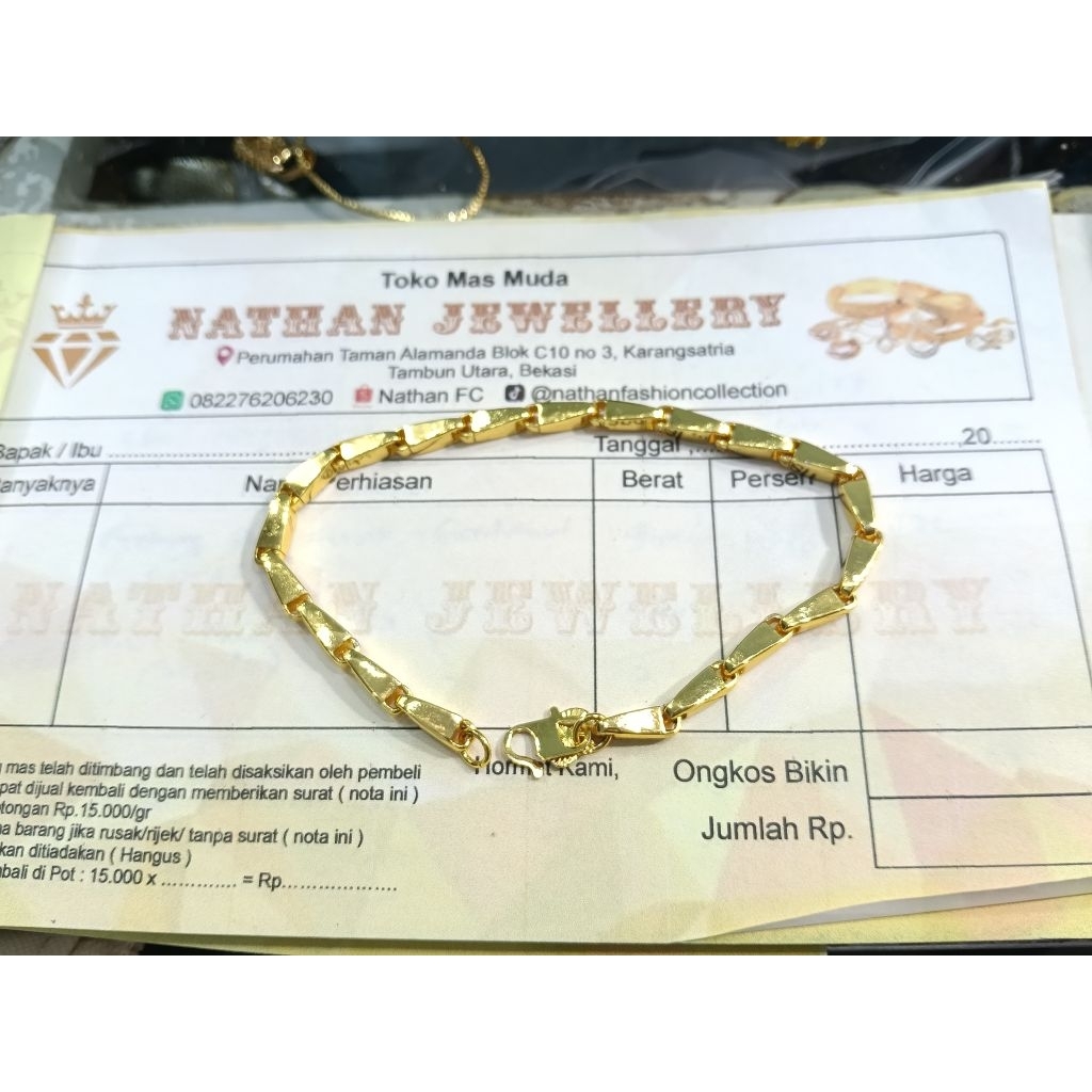 Rantai padi besar karat 5k 11,92gr