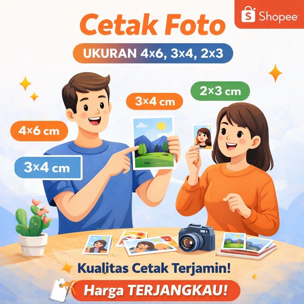 Cetak Foto 4x6 3x4 2x3 Glossy Kilap