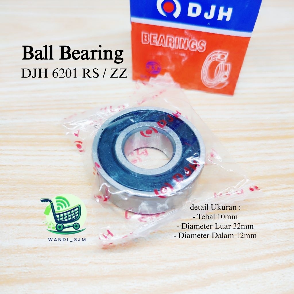 Bearing 6201 2RS 6201ZZ Bearing Pompa air As 12mm Merek DJH