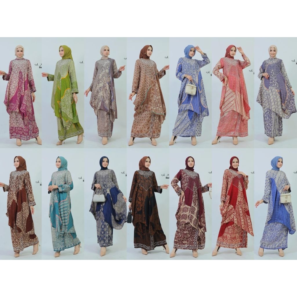 SETELAN ROK BATIK VISCOSE SEMI SUTRA MIX PAYET BY AKA
