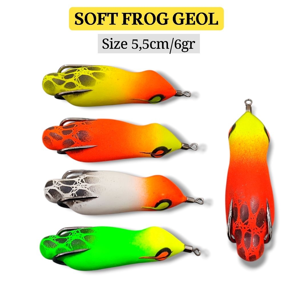 SOFT FROG GEOL 5,5CM SLIM. soft frog wtd. umpan casting gabus. lure casting gabus