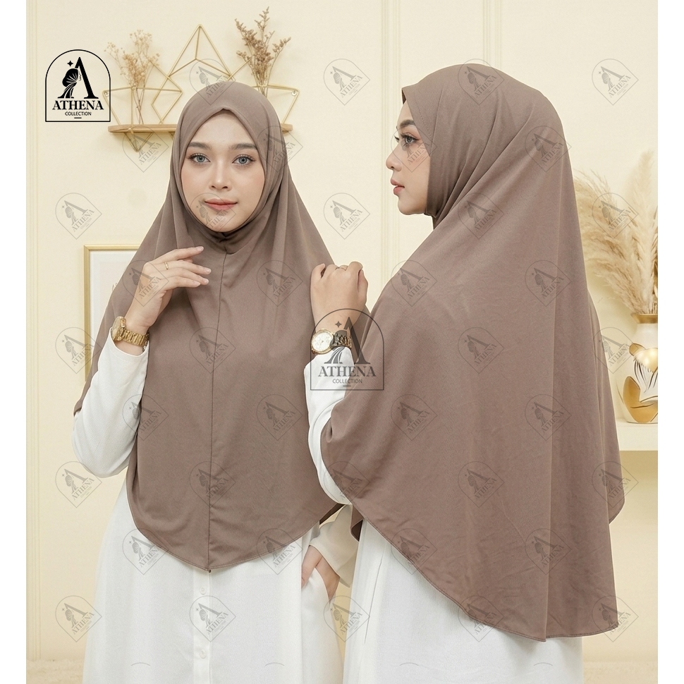 Jilbab Bergo Instan Malay Non Pet Jumbo Jersey Ukuran XL