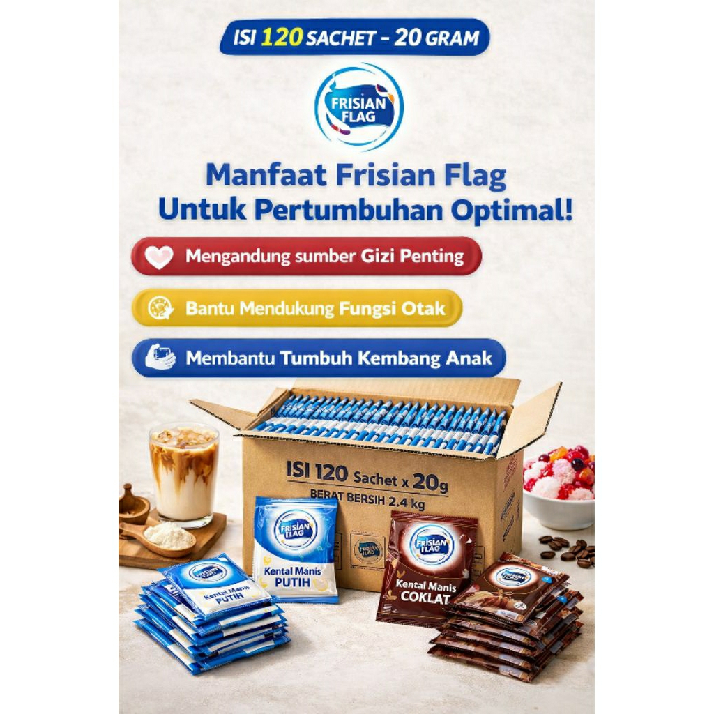 BEST SELLER Susu Frisian Flag 120 Sachet 20gr Dus GROSIR TERMURAH Cocok Jualan & Stok Warung