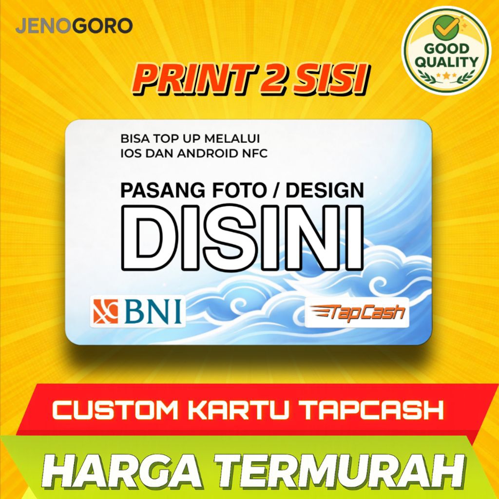 Kartu Elektronik Etoll TAPCASH BNI Custom Foto Bebas Isi Saldo 0 Rupiah - Bisa Foto Bebas Dan ID Car