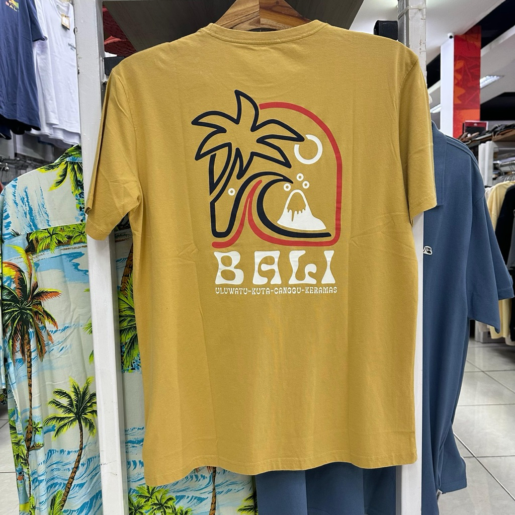 Kaos Quiksilver Bali Theme Khaki