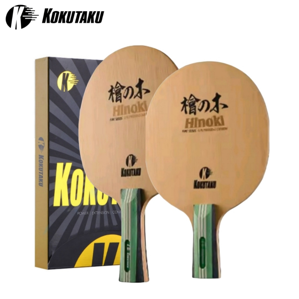 KOKUTAKU Bet Kayu HINOKI Carbon Bet pingpong tenis meja 5 plywood + 2 Carbon Blade for High Speed Sp