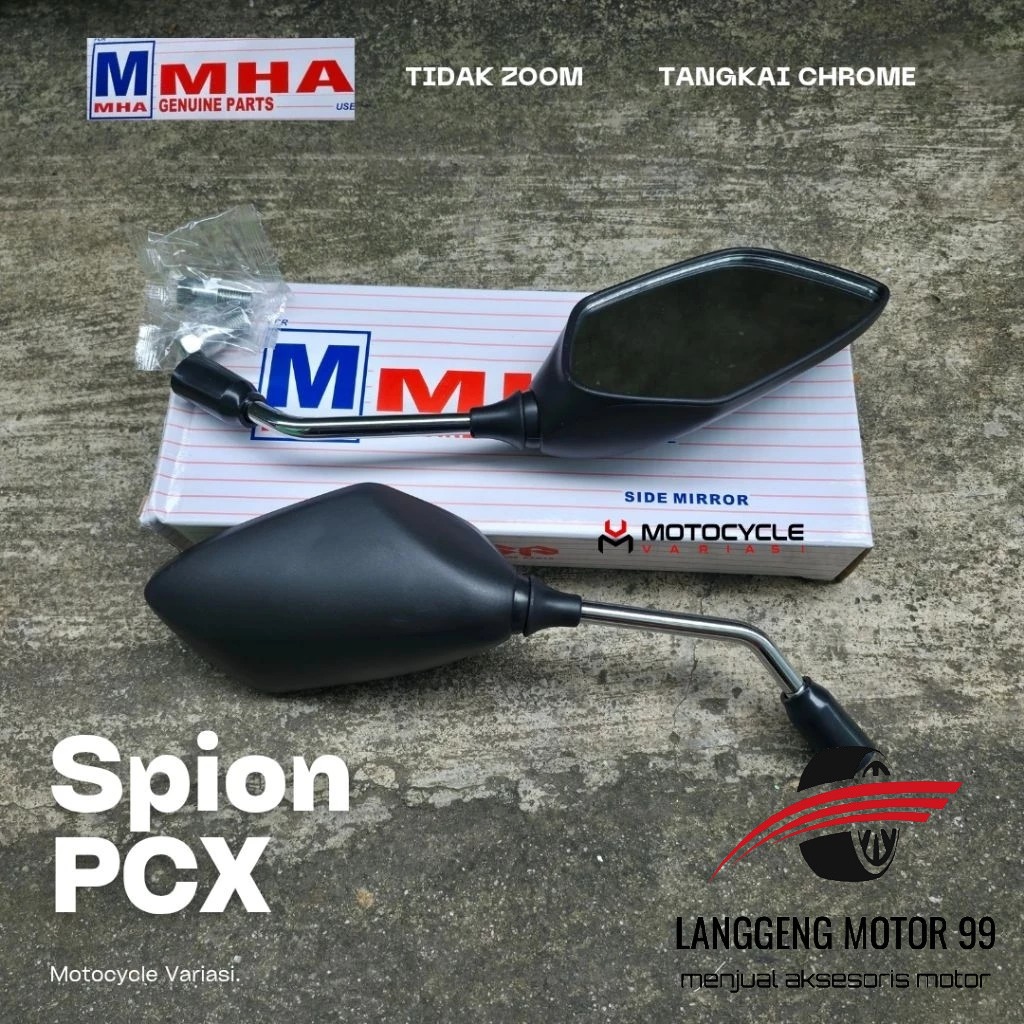 Spion Model Pcx Tangkai Chrome Vario Beat Bisa Semua Honda & Yamaha Bisa Universal