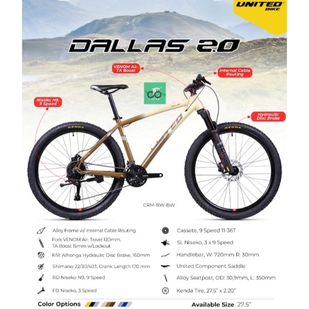 Sepeda MTB 27.5" United Dallas 2.0 TERBARU 2