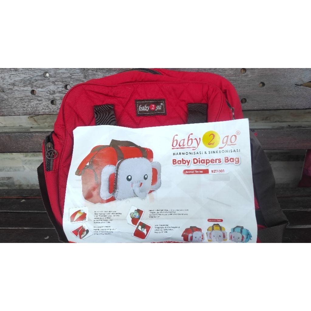 Preloved baby2go diapers bag animal series besar