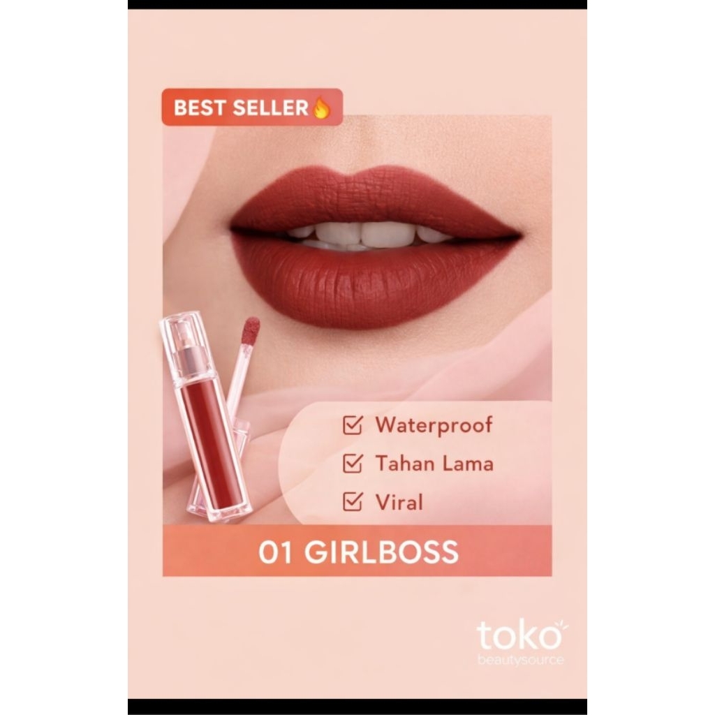 Lip Cream Matte Tahan Lama Waterproof | Lipstik Viral 30 Ribuan | Hanasui Original