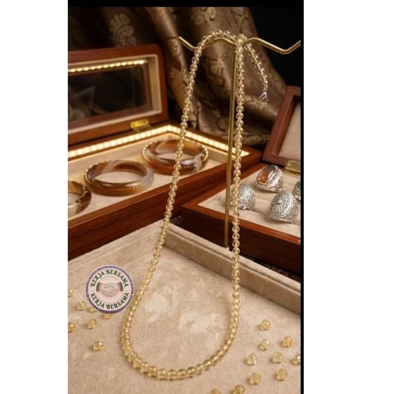 kalung batu citrine 4mm