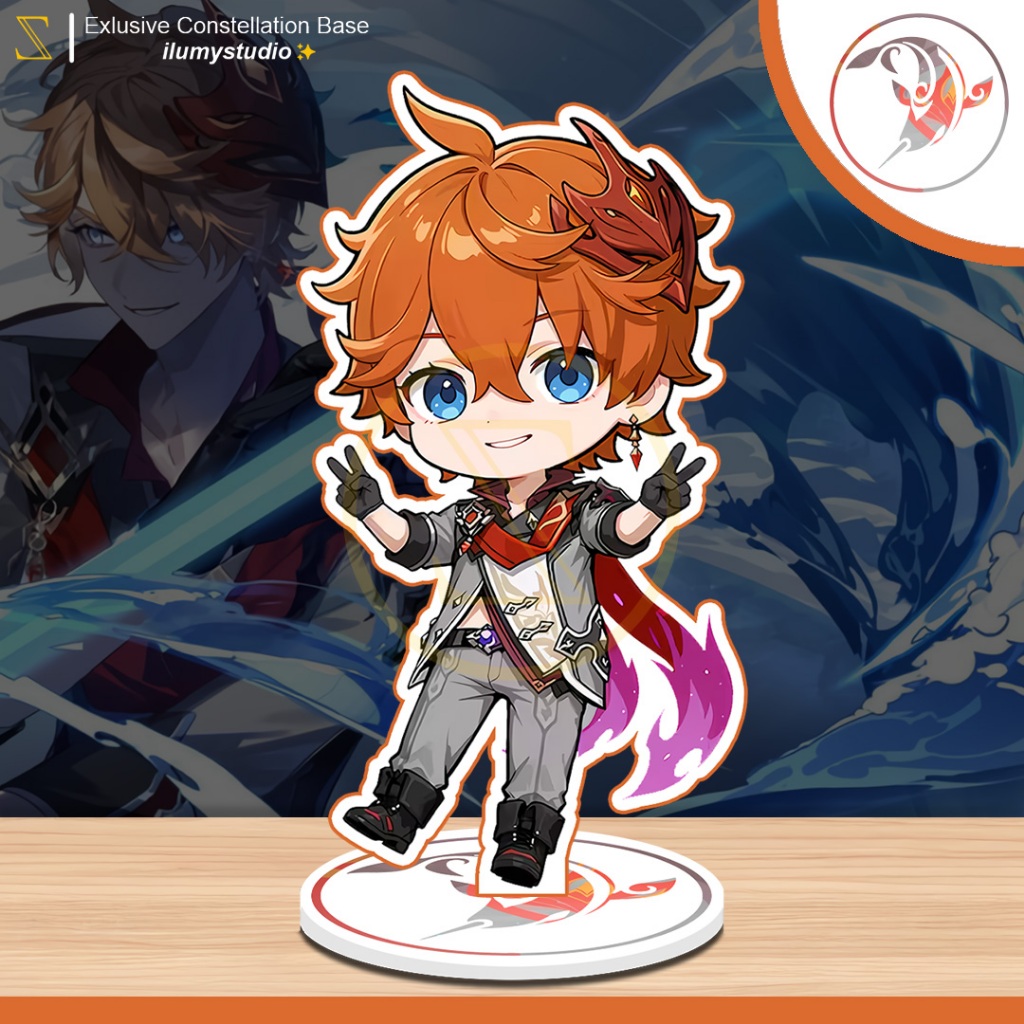 Genshin Impact Childe Tartaglia Figure Standee akrilik - Exlusive Constellation Base ilumystudio