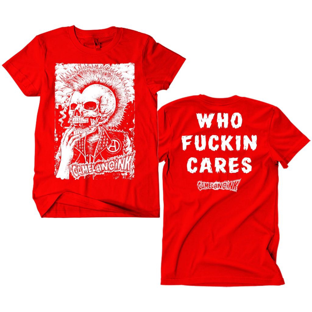 Kaos Band Punk Gamelanoink - Who Fucking Cares merah