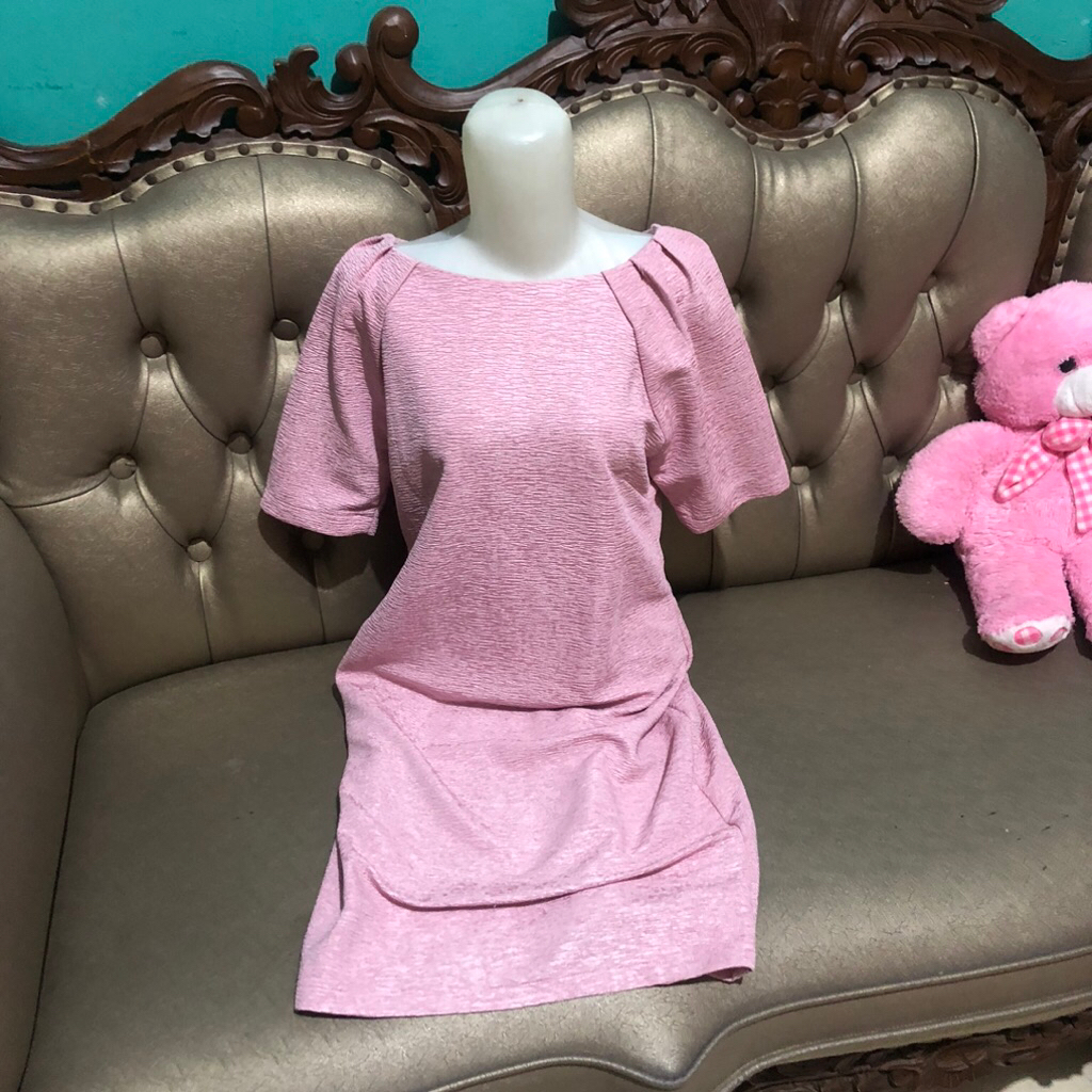dress preloved Shift Dress  blanik pink silver midi dress dress pesta