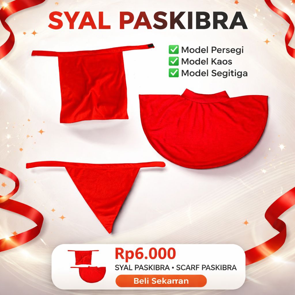 SYAL PASKIBRA - SCARF PASKIBRA - SLAYER PASKIBRA - SYAL UPACARA - SYAL UPACARA TNI - SYAL UPACARA PO