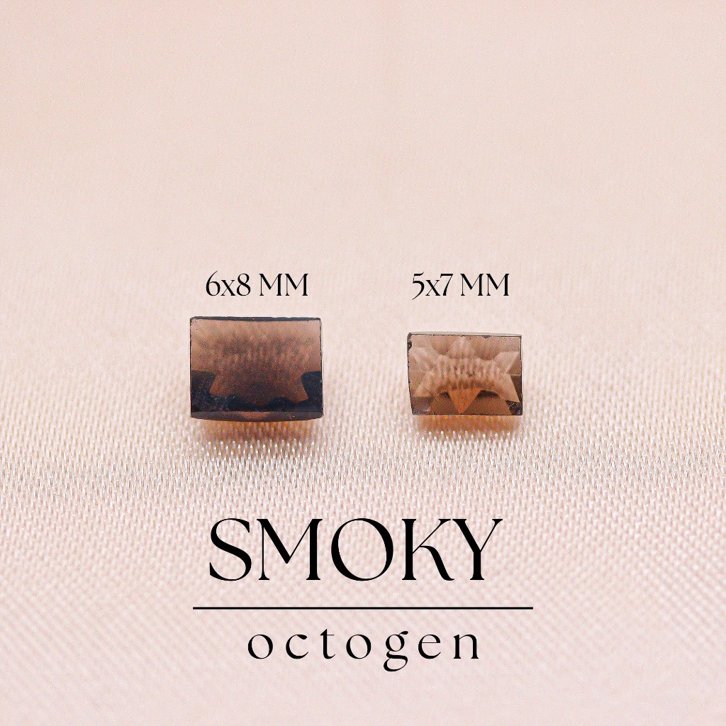 Smoky Quartz Natural 5x7 & 6x8 Octagon Faceted AAA Batu Permata Asli Elegan