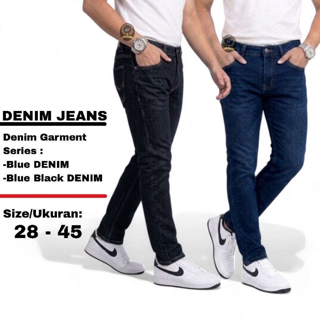 Celana Jeans Pria Slimfit Denim Blue Black Blue Dongker Bahan Stetch Premium Celana Jeans Pria Denim