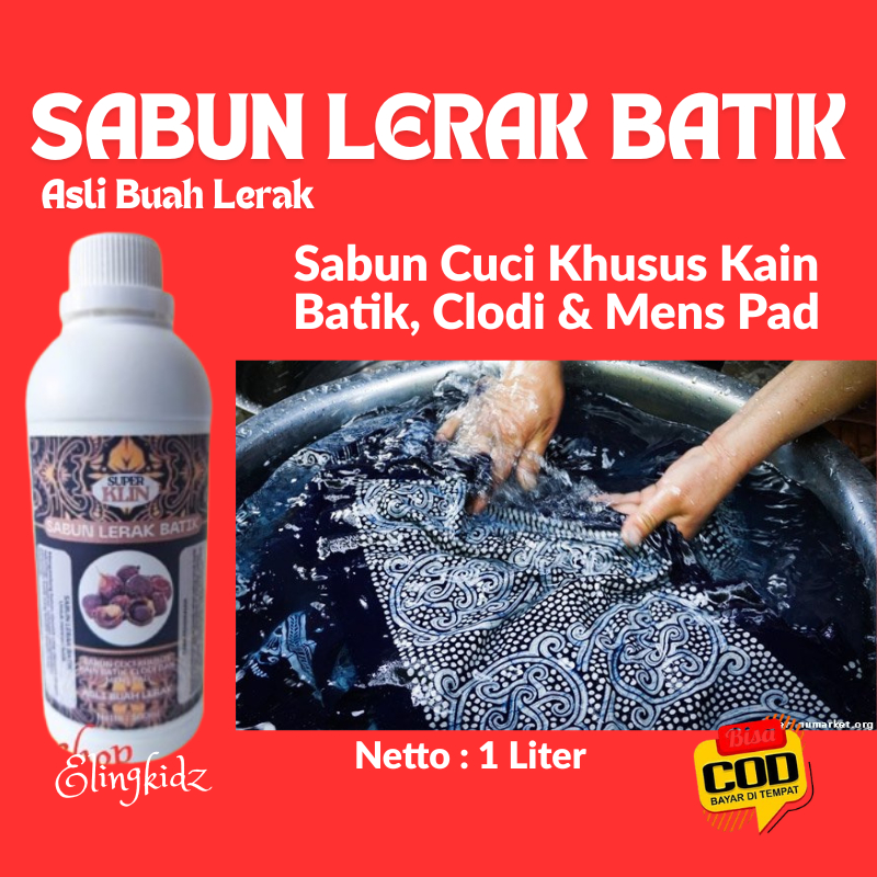 Sabun Lerak Cair Pencuci Kain Batik Cleaner 1 Liter Sabun Cair Lerak Cuci Kain Batik Tulis