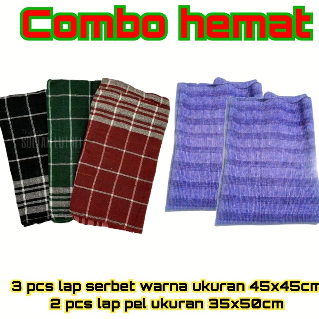 combo hemat 3 pcs serbet warna+2 pcs kain pel