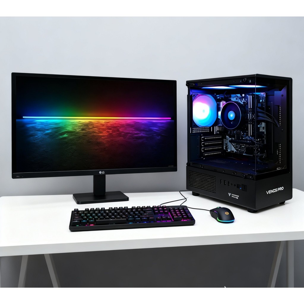 PC GAMING FULLSET RYZEN 5 3400G - RAM 16GB - MONITOR 24 INC