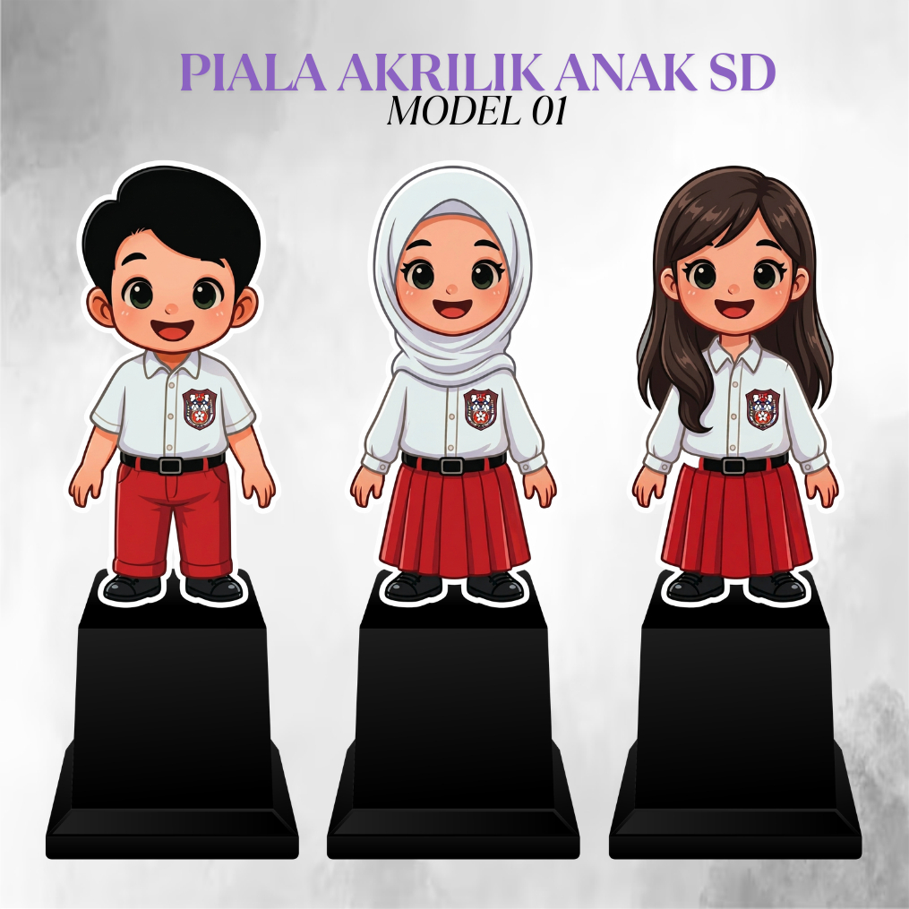 PIALA AKRILIK ANAK SD Model 01 | Piala Akrilik Kelulusan Sekolah - Piala Anak SD