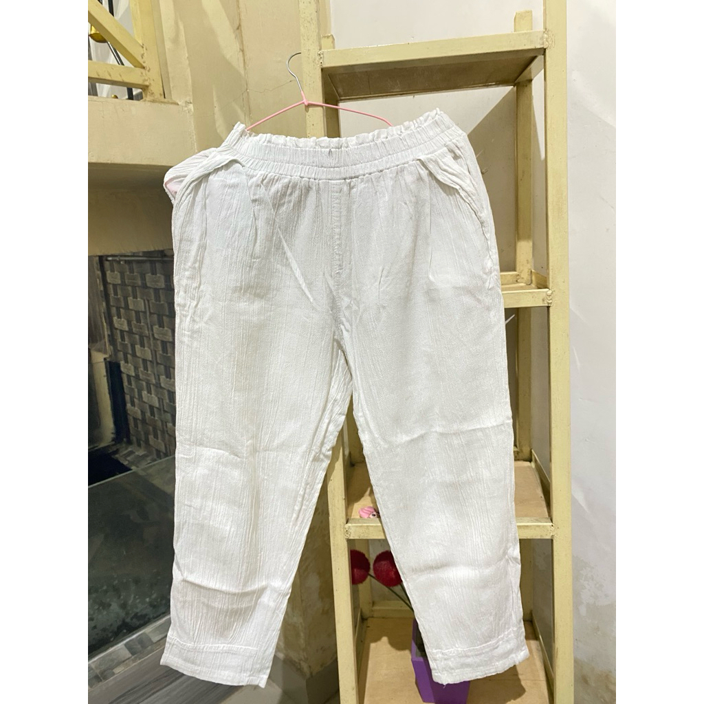 Celana Pants Crinkle Linen Premium |Preloved