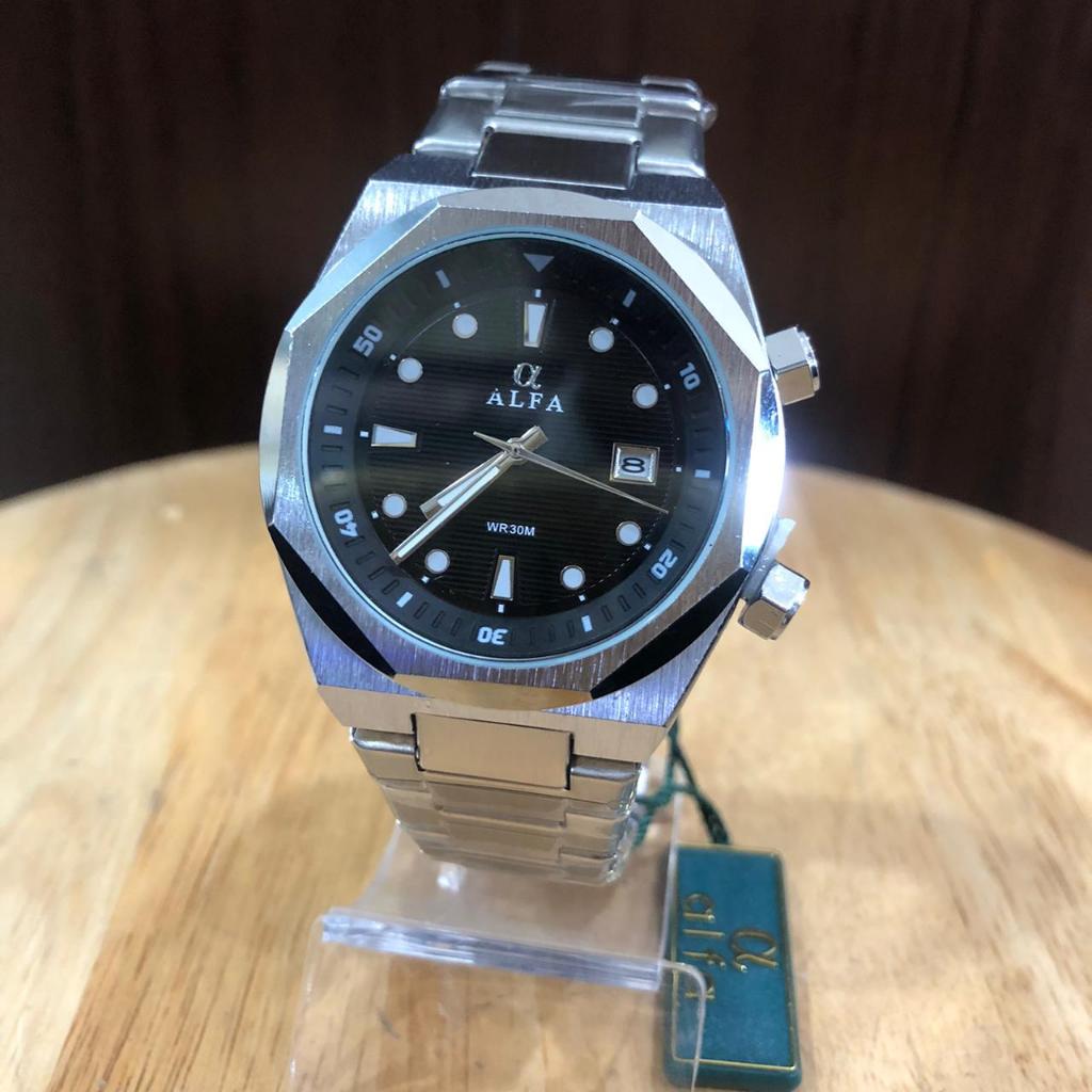 Jam Tangan Pria ALFA Rantai Besi Original