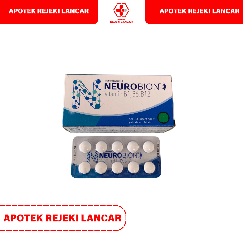 Neurobion Putih Isi 10 Tablet - Vitamin B Kompleks B1 B6 B12 - Obat Kebas & Kesemutan Ringan