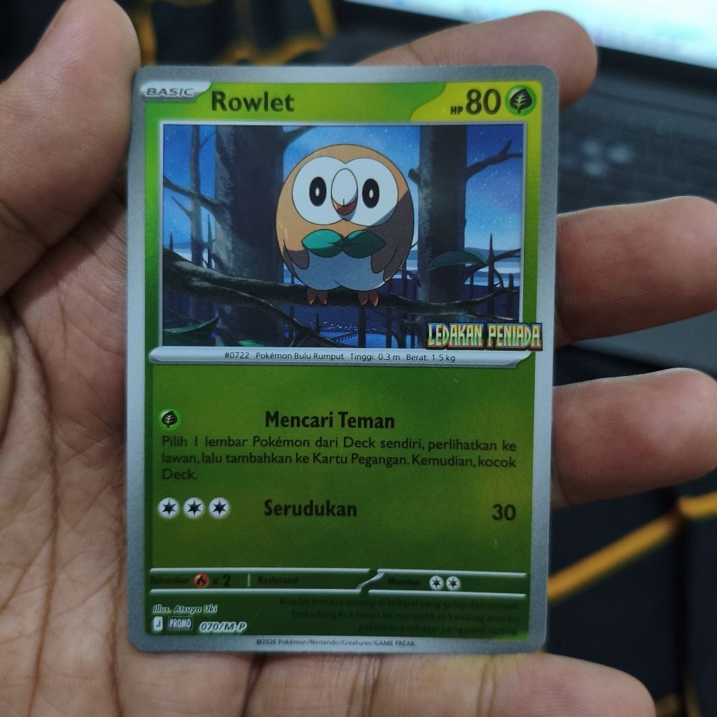 rowlet promo ledakan peniada - tcg pokemon / kartu pokemon