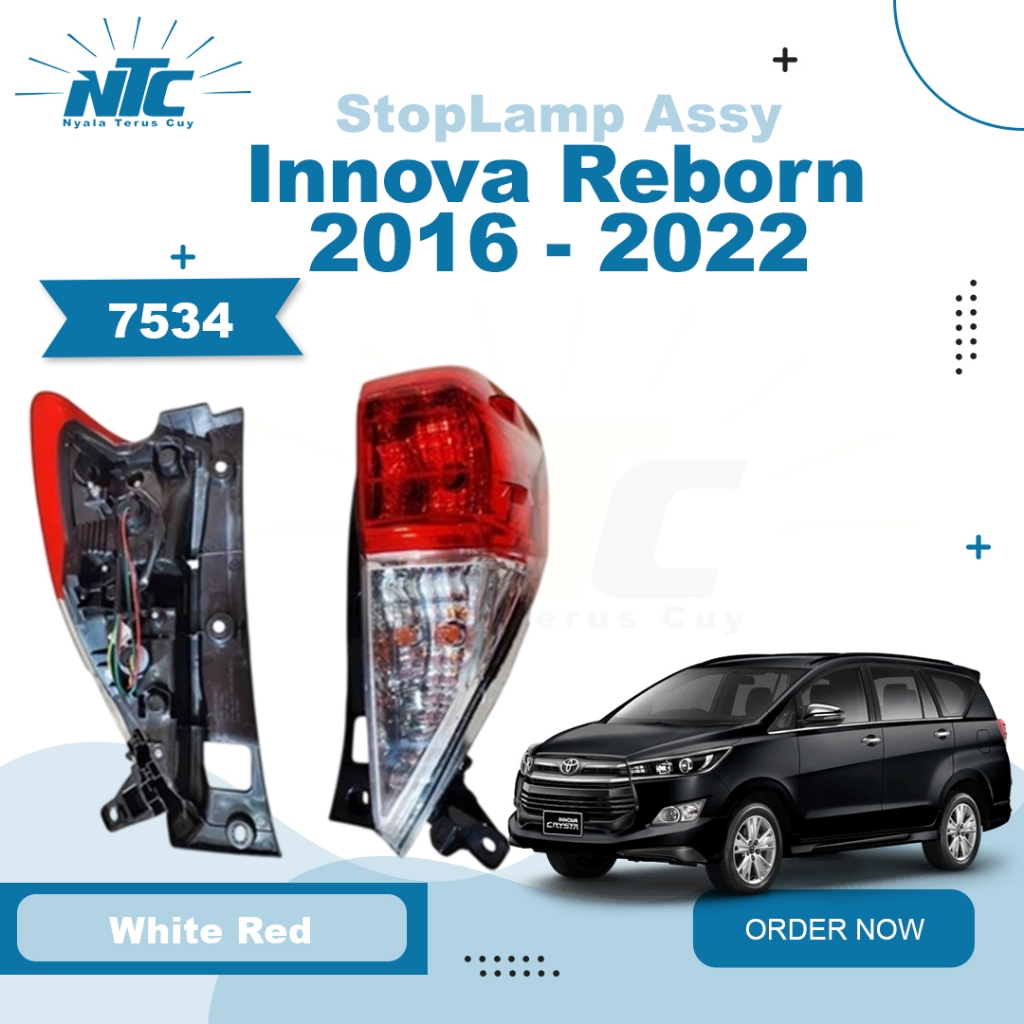 7534-STOP LAMP ASSY LAMPU BELAKANG SOCKET + BULB LAMPU INNOVA REBORN 2016 2017 2018 2019 2020 2021 2