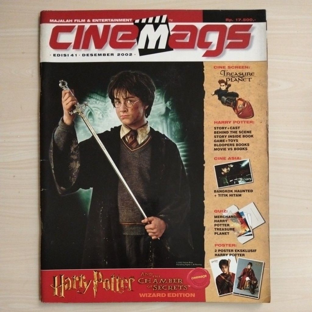MAJALAH CINEMAGS - HARRY POTTER AND THE CHAMBER OF SECRETS - EDISI 41 DESEMBER 2002 - Majalah Bekas 