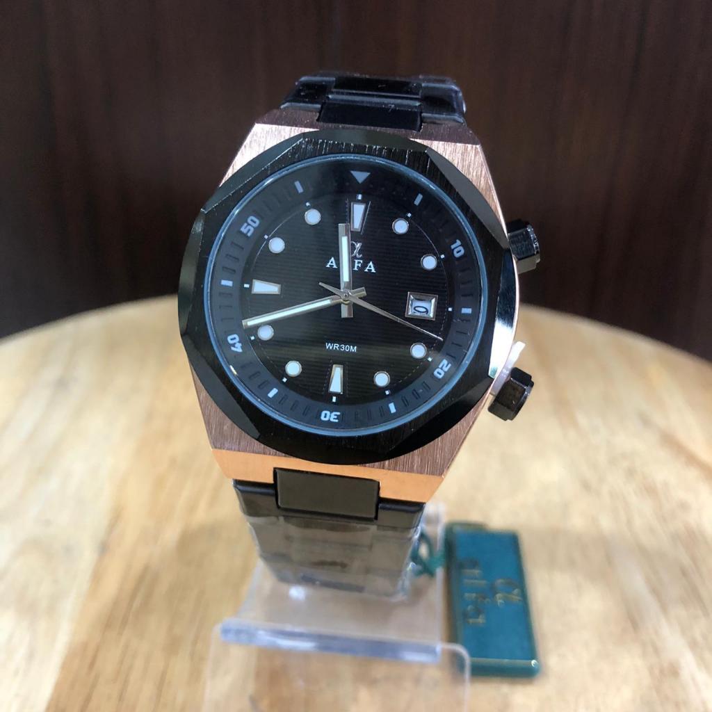 Jam Tangan Pria ALFA Rantai Besi Original