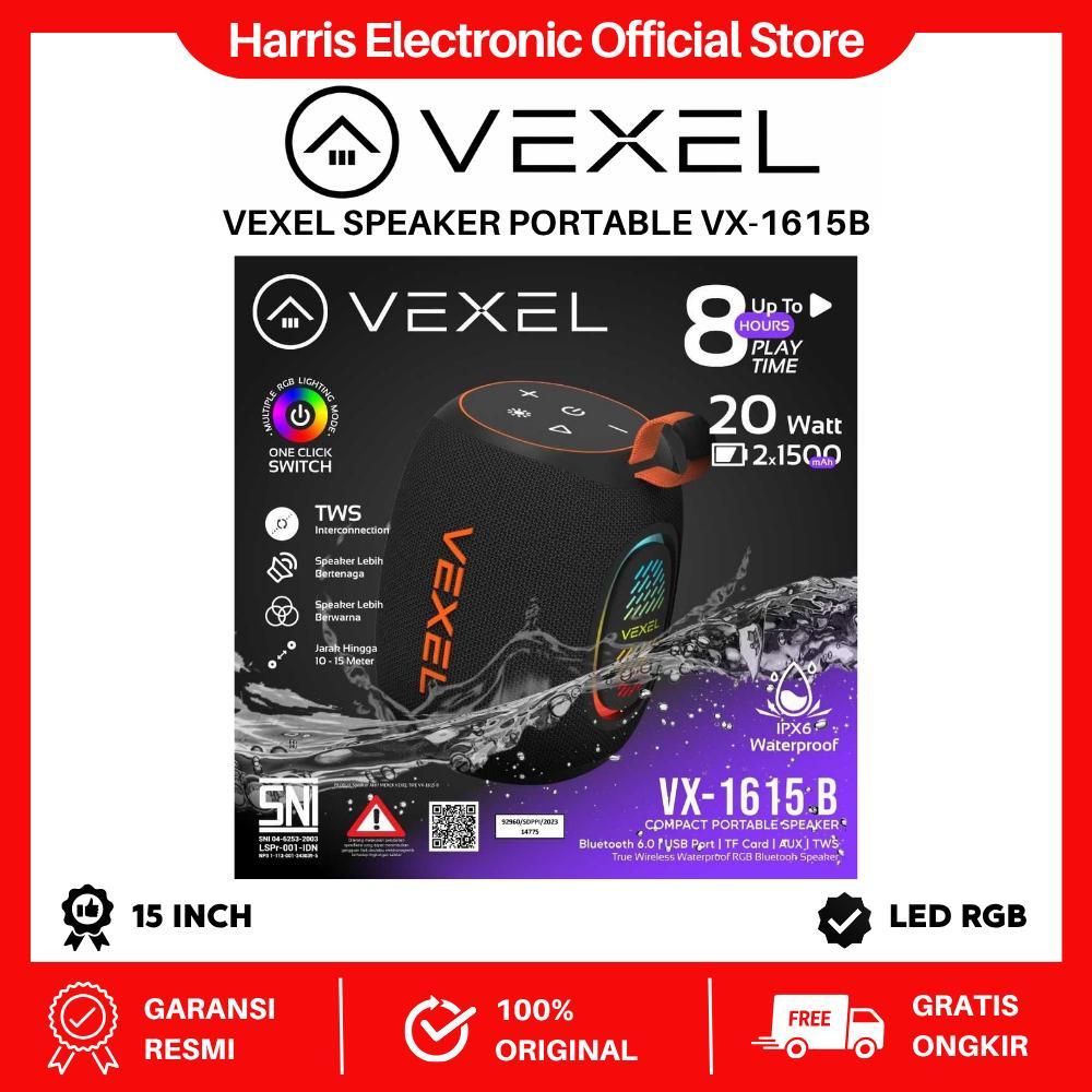 VEXEL SPEAKER PORTABLE VX-1615B Led RGB Garansi Resmi