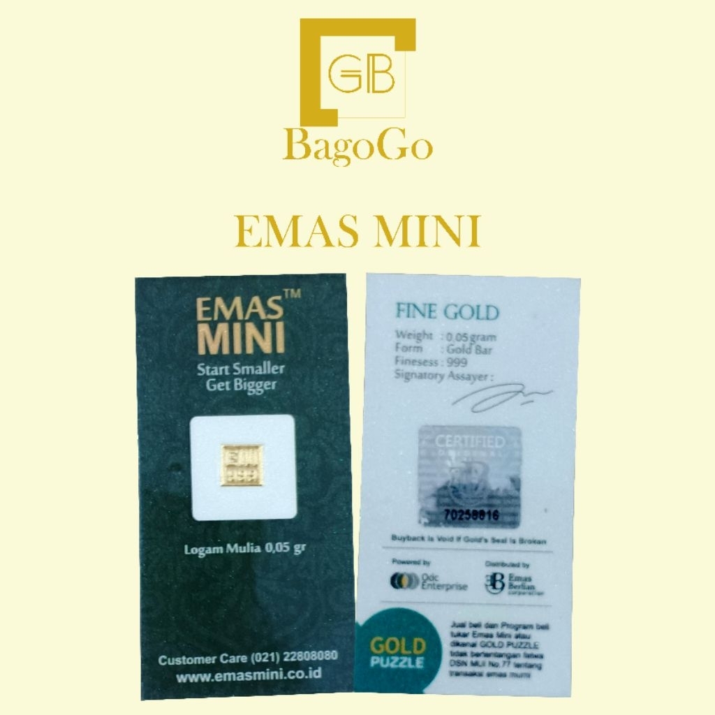 Flash Sale... Logam Mulia Emas Mini  0,05 Grm LM Terbaru Termurah dari Emas Mini
