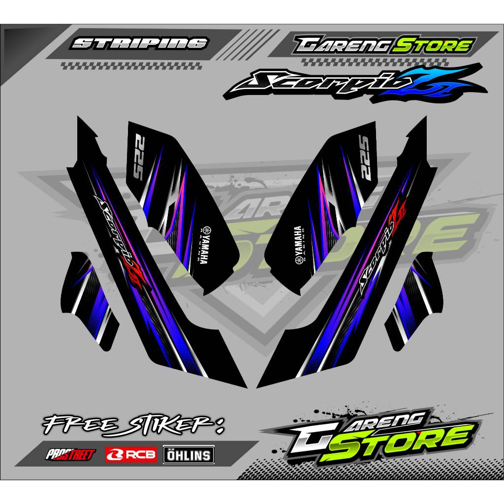STRIPING VARIASI YAMAHA SCORPIO Z / STICKER LIST VARIASI MOTOR SCORPIO Z